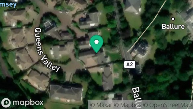Map showing 13, QUEENS VALLEY, RAMSEY, ISLE OF MAN, IM8 1NG