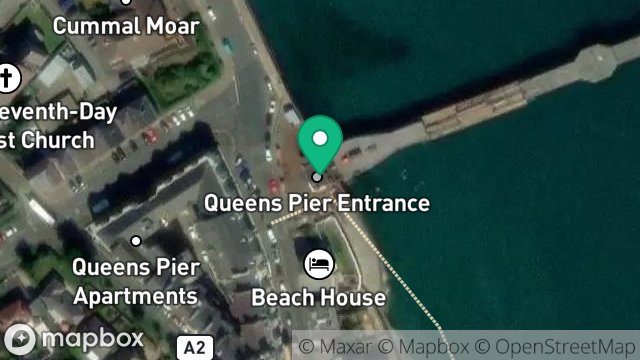 Map showing QUEENS PIER ENTRANCE, STANLEY MOUNT EAST, RAMSEY, ISLE OF MAN, IM8 1NP