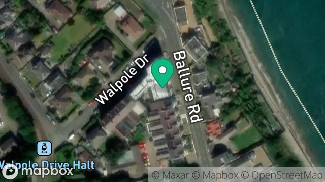 Map showing SQUASH COURTS, WALPOLE ROAD, RAMSEY, ISLE OF MAN, IM8 1LT
