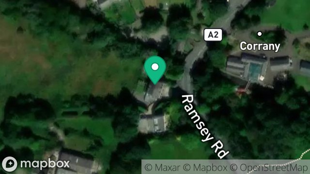 Map showing THE OLD MILL, CORONY BRIDGE, CORONY, RAMSEY, ISLE OF MAN, IM7 1EY