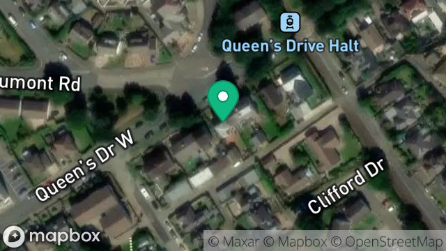 Map showing THIE CART TRUSTYR, 17, QUEENS DRIVE WEST, RAMSEY, ISLE OF MAN, IM8 2JB