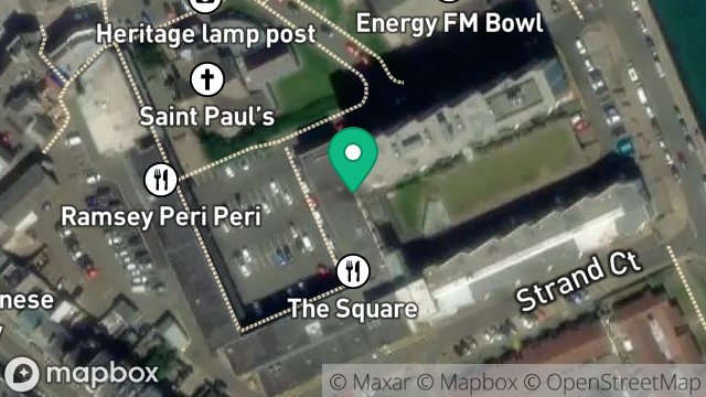 Map showing 107 VIKING APARTMENTS, ST. PAULS SQUARE, RAMSEY, ISLE OF MAN, IM8 1LH