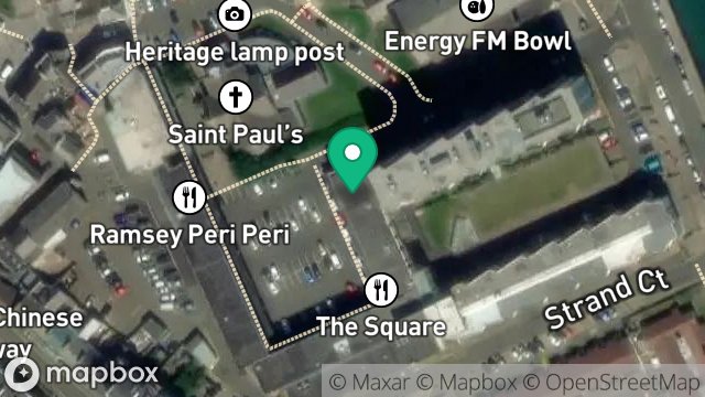 Map showing 16, ST PAULS SQUARE, RAMSEY, ISLE OF MAN, IM8 1LH