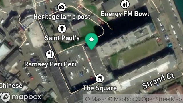 Map showing RAMSEY SPORTS & LEISURE, 14-15, ST. PAULS SQUARE, RAMSEY, ISLE OF MAN, IM8 1LH