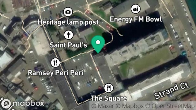 Map showing SARAH JANE, 13, ST. PAULS SQUARE, RAMSEY, ISLE OF MAN, IM8 1LH