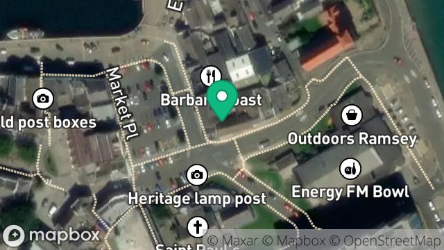 Map showing 1, DALE STREET, RAMSEY, ISLE OF MAN, IM8 1BJ