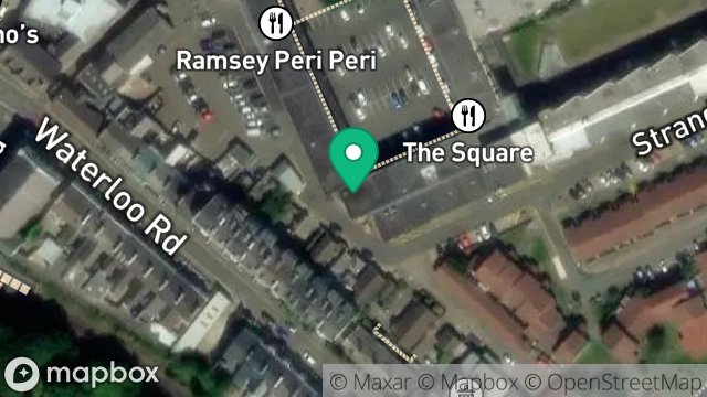 Map showing LAUNDRY ROOMS ST PAULS APARTMENTS, ST PAULS SQUARE, RAMSEY, ISLE OF MAN, IM8 1LE