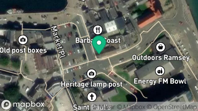 Map showing CORKHILL & CALLOW FUNERAL DIRECTORS, 7, DALE STREET, RAMSEY, ISLE OF MAN, IM8 1BJ