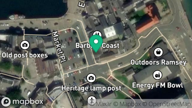 Map showing FLAT ABOVE, 4, MARKET PLACE EAST, RAMSEY, ISLE OF MAN, IM8 1JY
