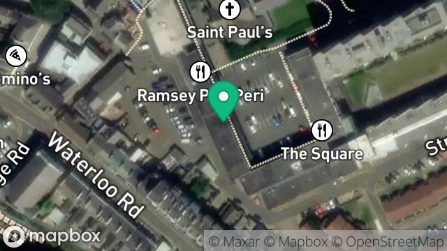 Map showing LLOYDS PHARMACY, 5-6, ST. PAULS SQUARE, RAMSEY, ISLE OF MAN, IM8 1LE