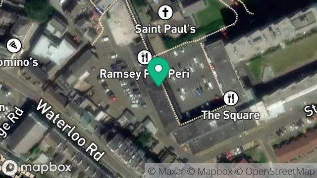 Map showing 103, ST PAULS APARTMENTS, ST PAULS SQUARE, RAMSEY, ISLE OF MAN, IM8 1LE