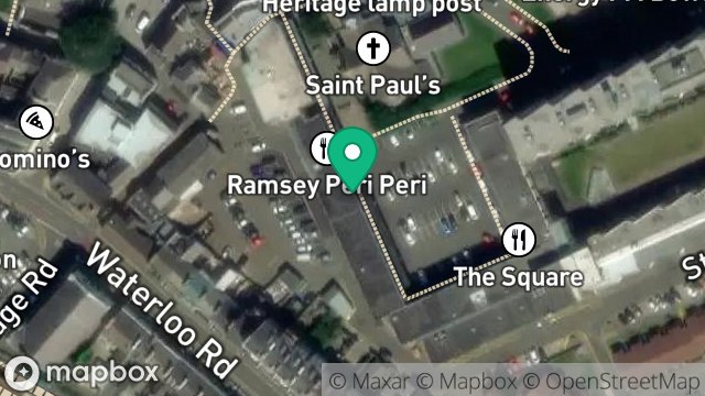 Map showing 7, ST. PAULS SQUARE, RAMSEY, ISLE OF MAN, IM8 1LE