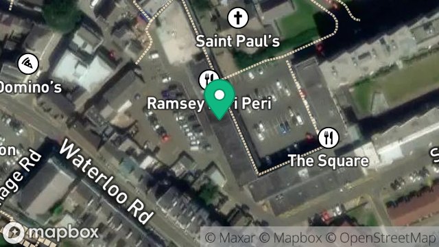 Map showing 111, ST PAULS APARTMENTS, ST PAULS SQUARE, RAMSEY, ISLE OF MAN, IM8 1LE
