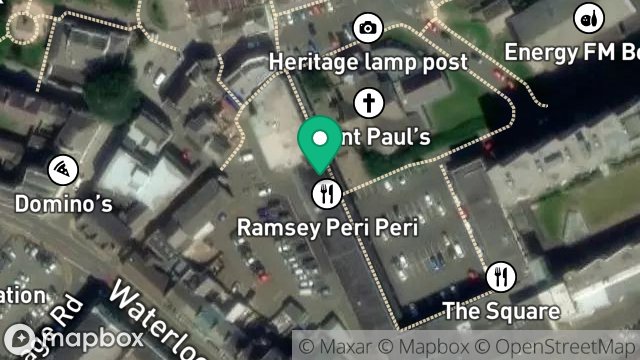 Map showing HSBC, ST PAULS SQUARE, RAMSEY, ISLE OF MAN, IM8 1LE