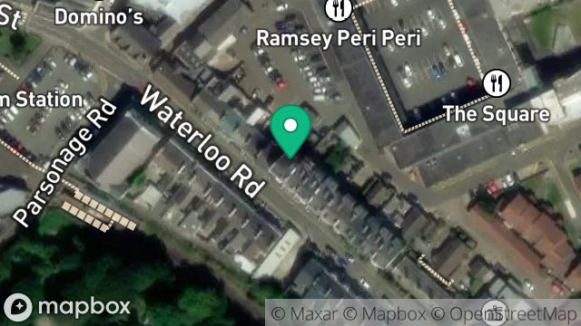 Map showing FLAT 1, 19, WATERLOO ROAD, RAMSEY, ISLE OF MAN, IM8 1DT