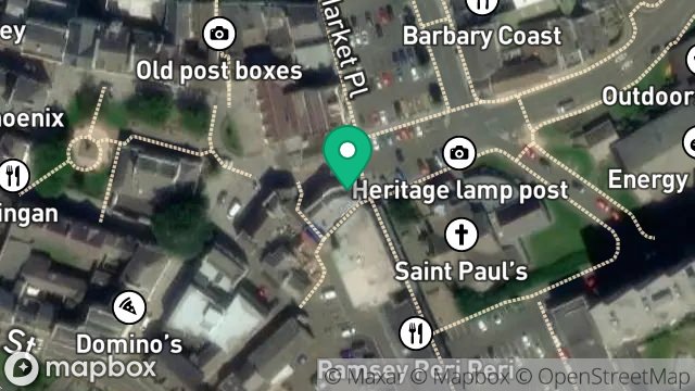 Map showing 1, MARKET HILL, RAMSEY, ISLE OF MAN, IM8 1JT