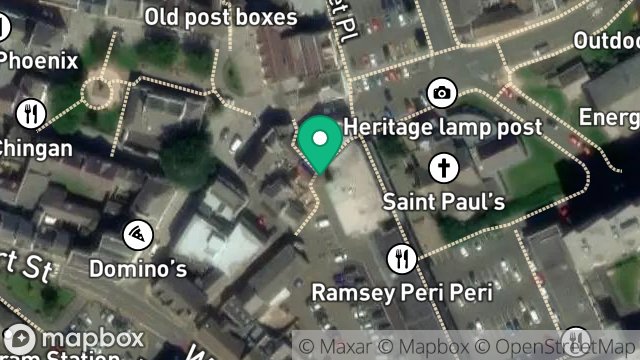 Map showing MARKET HILL PLOT, COLLEGE STREET, RAMSEY, ISLE OF MAN, IM8 1LA
