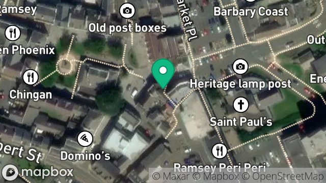 Map showing 7, MARKET HILL, RAMSEY, ISLE OF MAN, IM8 1JT