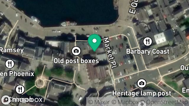 Map showing GARRETTS COURT, MARKET PLACE WEST, RAMSEY, ISLE OF MAN, IM8 1JX