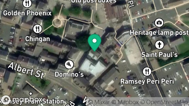 Map showing BOURNE HOUSE, COLLEGE STREET, RAMSEY, ISLE OF MAN, IM8 1JW