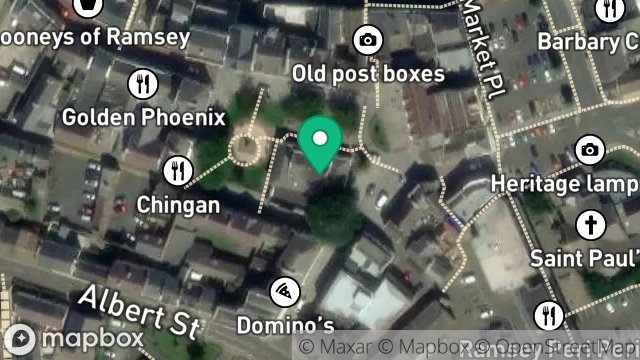 Map showing THE OLD COURT HOUSE, PARLIAMENT STREET, RAMSEY, ISLE OF MAN, IM8 1AR