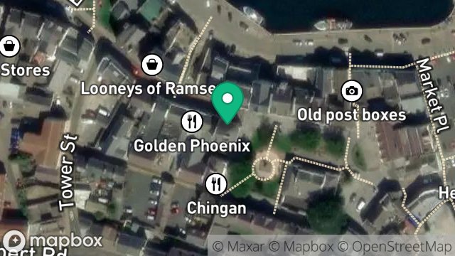 Map showing FLAT 1, 9, PARLIAMENT STREET, RAMSEY, ISLE OF MAN, IM8 1AS