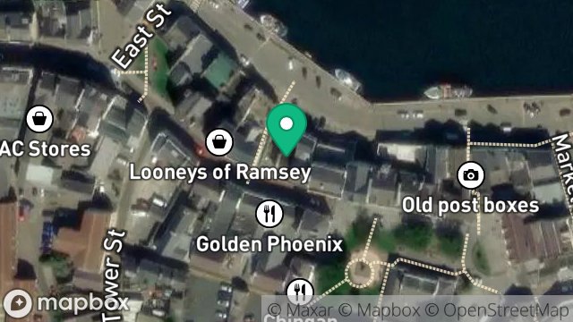 Map showing THE TIDE, 22, PARLIAMENT STREET, RAMSEY, ISLE OF MAN, IM8 1AP