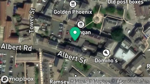 Map showing 1, THE COURT YARD, WATER STREET, RAMSEY, ISLE OF MAN, IM8 1JP