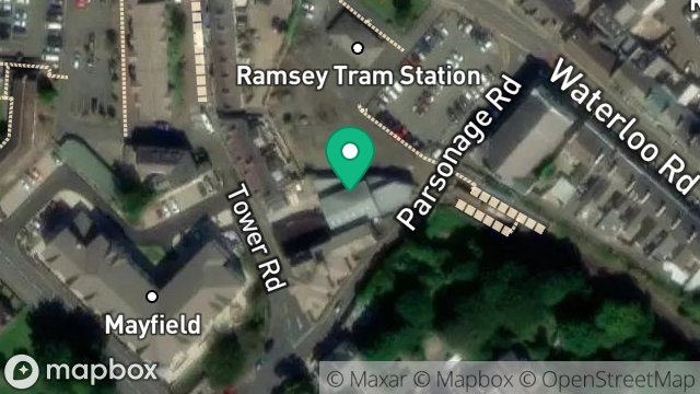 Map showing GARAGE/WORKSHOP, PARSONAGE ROAD, RAMSEY, ISLE OF MAN, IM8 2EE