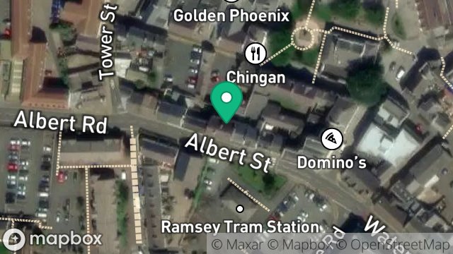 Map showing 6, ALBERT STREET, RAMSEY, ISLE OF MAN, IM8 1JF