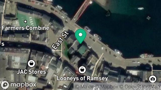 Map showing 12, WEST QUAY, RAMSEY, ISLE OF MAN, IM8 1DW