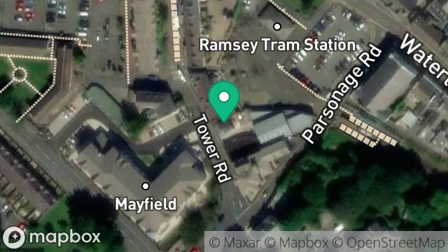 Map showing SHOP & GARAGE, TOWER ROAD, RAMSEY, ISLE OF MAN, IM8 2EA