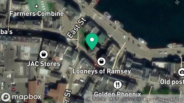 Map showing SHOP 1, 34, PARLIAMENT STREET, RAMSEY, ISLE OF MAN, IM8 1AW