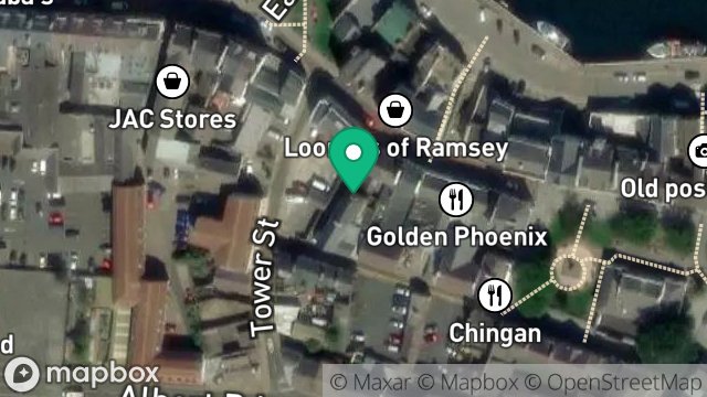 Map showing 1, CANNELLS LANE, RAMSEY, ISLE OF MAN, IM8 1JR