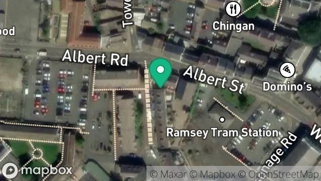 Map showing 1, TOWER ROAD, RAMSEY, ISLE OF MAN, IM8 2EA