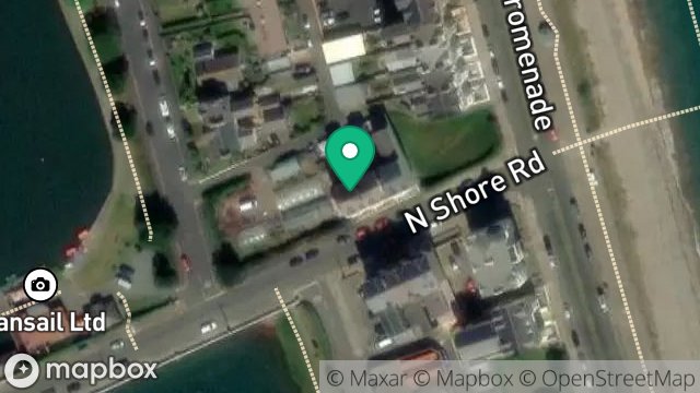 Map showing LANDLORDS, AIRLIE, NORTH SHORE ROAD, RAMSEY, ISLE OF MAN, IM8 3AL