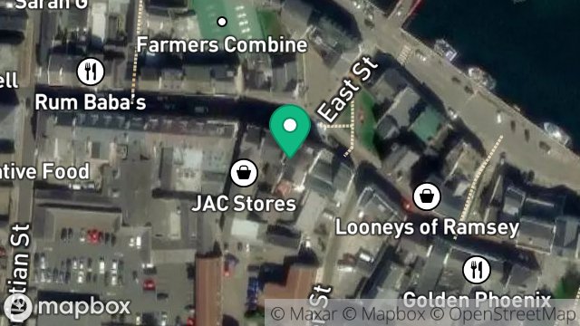 Map showing WAREHOUSE/STORES, 31A, PARLIAMENT STREET, RAMSEY, ISLE OF MAN, IM8 1AT