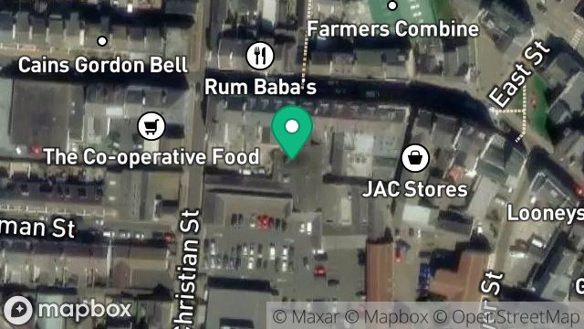 Map showing VICTORIA MALL, PARLIAMENT STREET, RAMSEY, ISLE OF MAN, IM8 1AZ