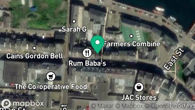 Map showing BRIDGE BOOKSHOP, 62, PARLIAMENT STREET, RAMSEY, ISLE OF MAN, IM8 1AJ