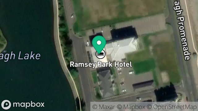 Map showing PARK HOTEL, PARK ROAD, RAMSEY, ISLE OF MAN, IM8 3AR