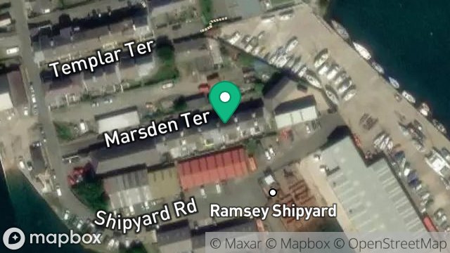 Map showing 8, MARSDEN TERRACE, RAMSEY, ISLE OF MAN, IM8 3DS