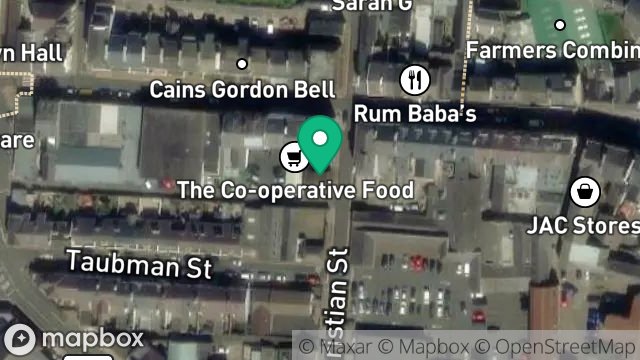 Map showing FORMER BAKERY, CHRISTIAN STREET, RAMSEY, ISLE OF MAN, IM8 1DG