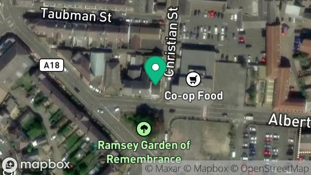 Map showing 1, CHRISTIAN STREET, RAMSEY, ISLE OF MAN, IM8 1DE