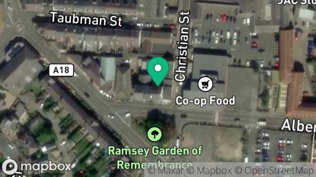Map showing 3, ALBERT SQUARE, RAMSEY, ISLE OF MAN, IM8 2EN