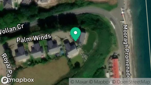 Map showing PALM WINDS, THE VOLLAN, RAMSEY, ISLE OF MAN, IM8 3UJ