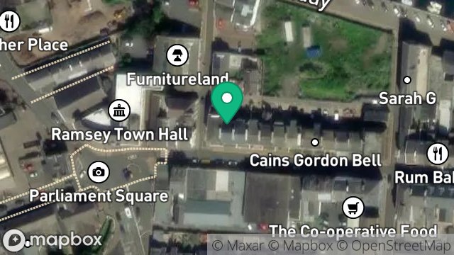 Map showing BEA NOA, 10, AUCKLAND TERRACE, PARLIAMENT STREET, RAMSEY, ISLE OF MAN, IM8 1AF