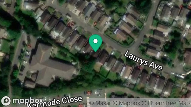Map showing 14, LAURYS AVENUE, RAMSEY, ISLE OF MAN, IM8 2HE