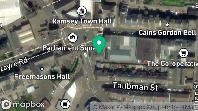 Map showing THE CHUCK WAGON, 5-6, PARLIAMENT SQUARE, RAMSEY, ISLE OF MAN, IM8 1AH
