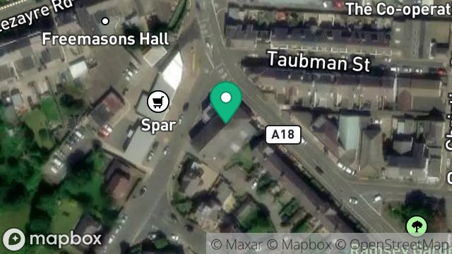 Map showing SHOWROOM & PREMISES, ALBERT ROAD, RAMSEY, ISLE OF MAN, IM8 2EL