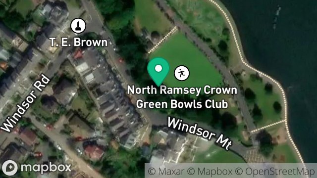 Map showing BOWLING GREEN SHELTER, MOORAGH PARK, RAMSEY, ISLE OF MAN, IM8 3EA
